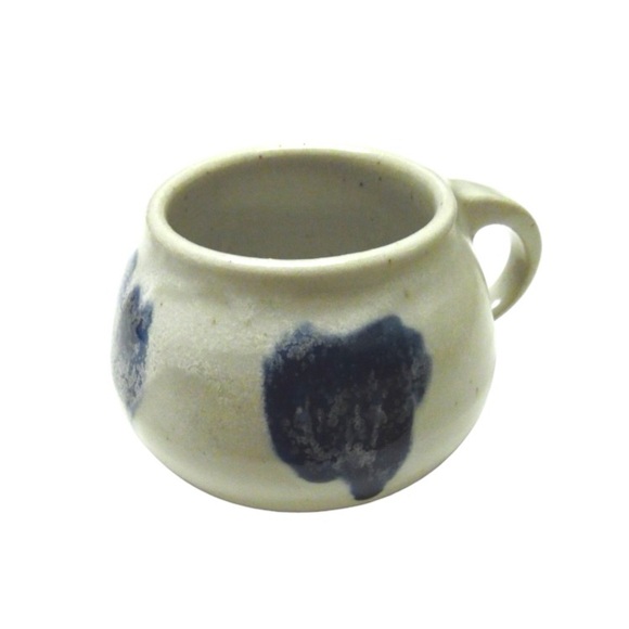 Studio Pottery Cup Handmade Vintage Mug Gray Blue Heart Signed By Artist CC6 - Picture 1 of 4